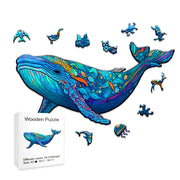 Unique Animal Wooden Jigsaw Puzzles, Whale Laser Cut puzzle, Unique Whale Shape Challenge, DIY Crafts, Educational Toys for Adults and Kids, Perfect Gift Idea, Christmas gift Idea 187
