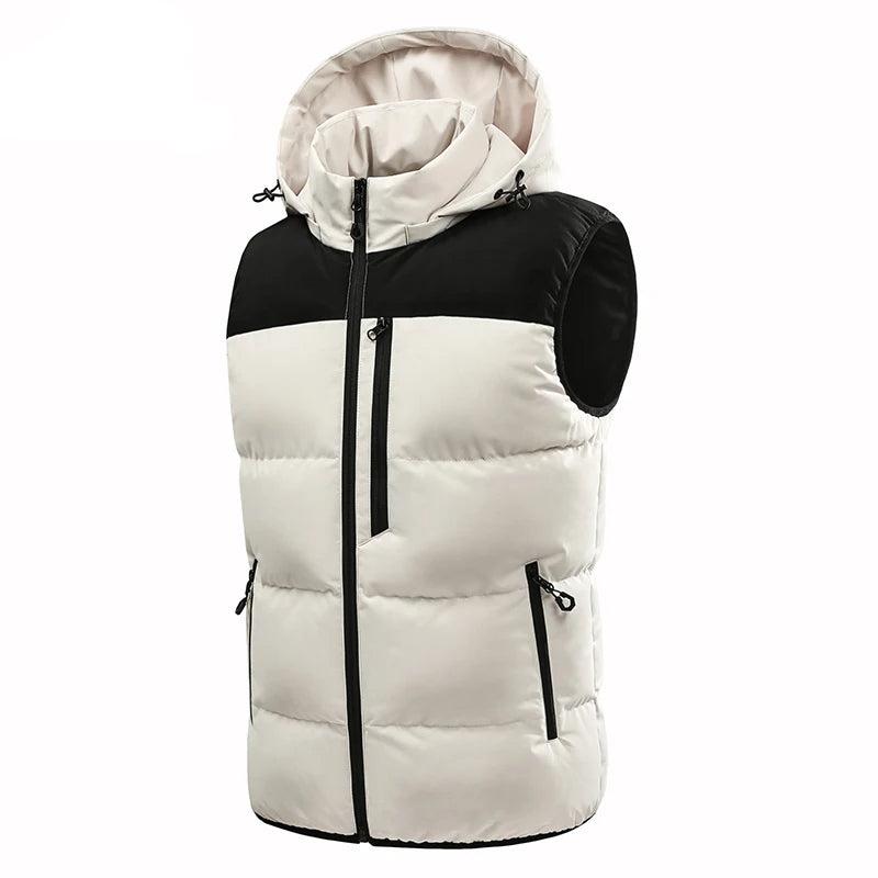 Men's Puffer Vest Warm Sleeveless Winter Jackets Waterproof Zipper Coats With Stand-Up Collar Casual Lightweight Outerwear For Cold Weather C17