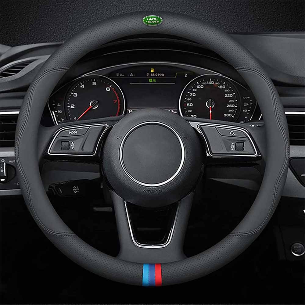 Car Steering Wheel Cover 2024 Update Version, Custom Fit For Your Cars, Premium Leather Car Steering Wheel Cover with Logo, Car Accessories LR18991