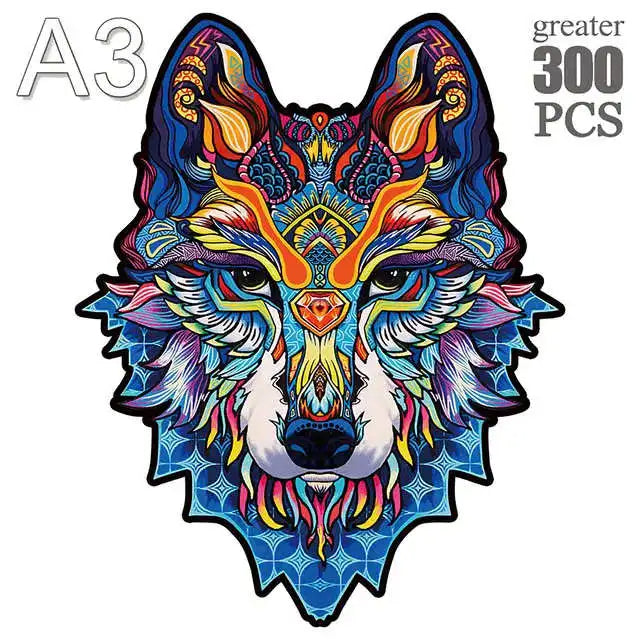 Set 2 Unique Wooden Animal Jigsaw Puzzle, Animal Shape, Wooden Jigsaw Puzzle, Mindfulness & Educational Animals Game for All Ages, Unique Sustainable, Wildlife Gift, Christmas gift Idea C179