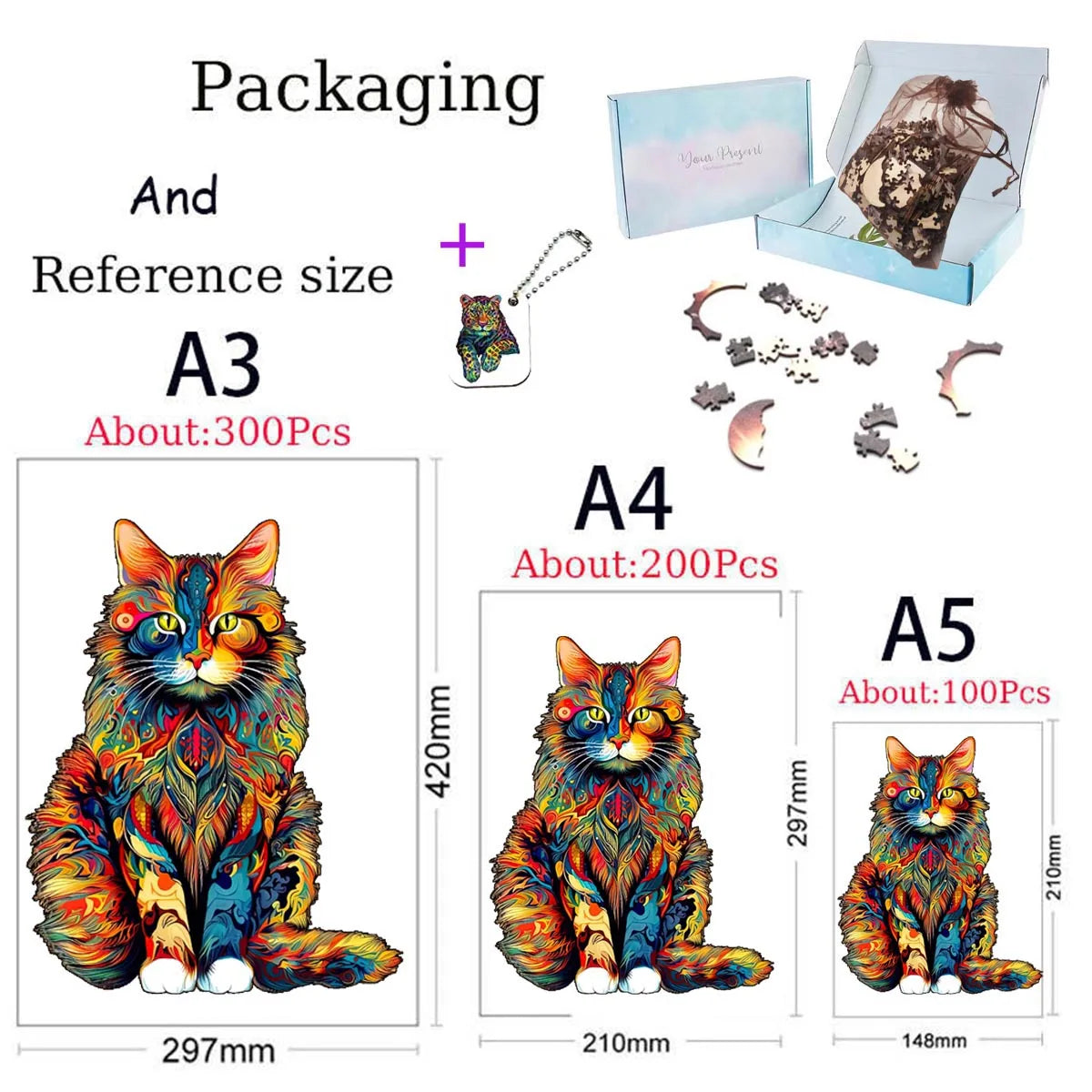 Set 2 Unique Wooden Animal Jigsaw Puzzle, Animal Shape, Wooden Jigsaw Puzzle, Mindfulness & Educational Animals Game for All Ages, Unique Sustainable, Wildlife Gift, Christmas gift Idea C179