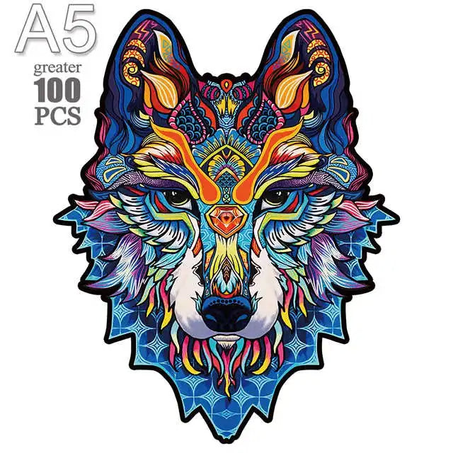 Set 2 Unique Wooden Animal Jigsaw Puzzle, Animal Shape, Wooden Jigsaw Puzzle, Mindfulness & Educational Animals Game for All Ages, Unique Sustainable, Wildlife Gift, Christmas gift Idea C179