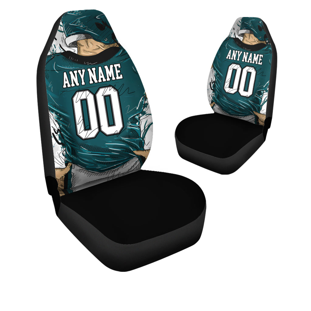 Custom Car Seat Covers Philadelphia Jersey Personalized Football Car Seat Covers for Men Women