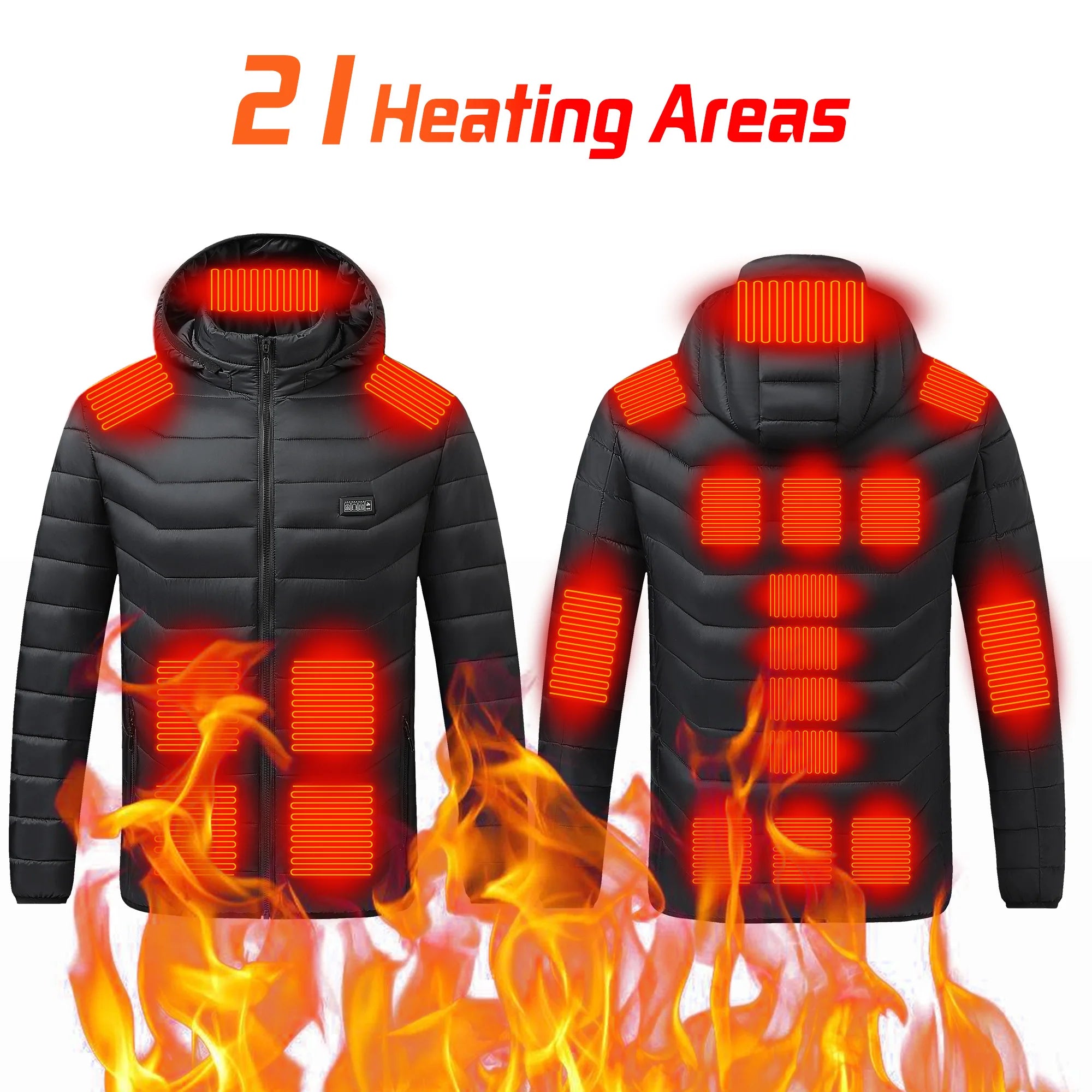 Electric Heated coat jacket winter jacket for outdoors skiing camping hiking adjustable heating levels  for men for women C6