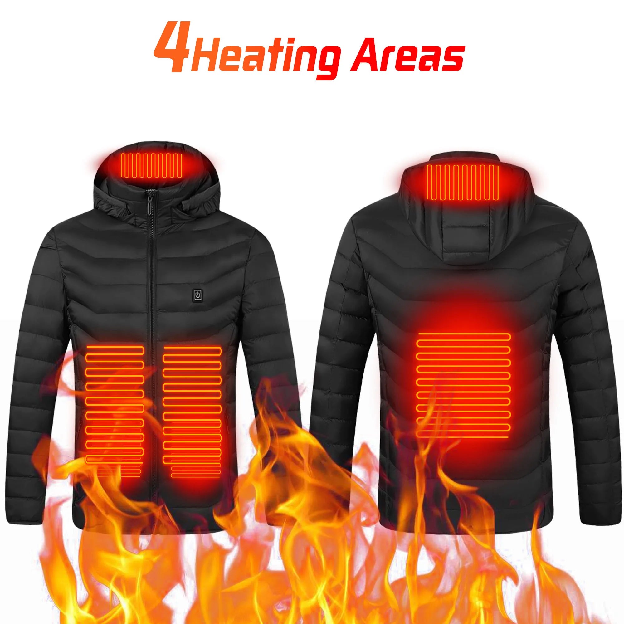 Electric Heated coat jacket winter jacket for outdoors skiing camping hiking adjustable heating levels  for men for women C6