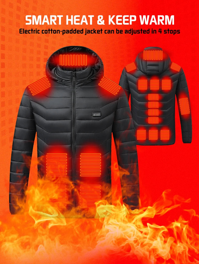 Electric Heated coat jacket winter jacket for outdoors skiing camping hiking adjustable heating levels  for men for women C6