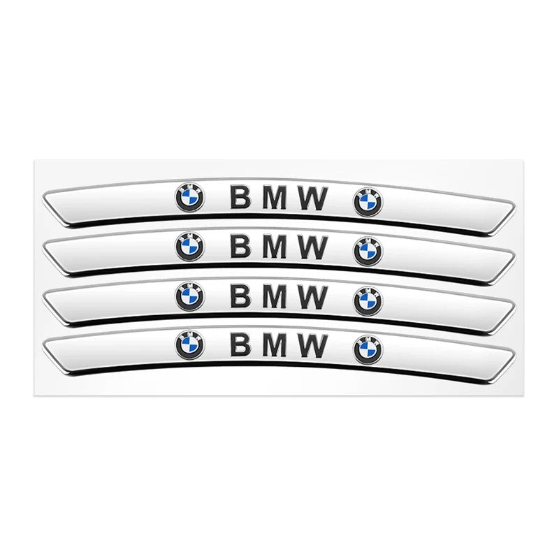 4Pcs Aluminum Car Wheel Hub Rim Stickers – Waterproof & Durable Decoration