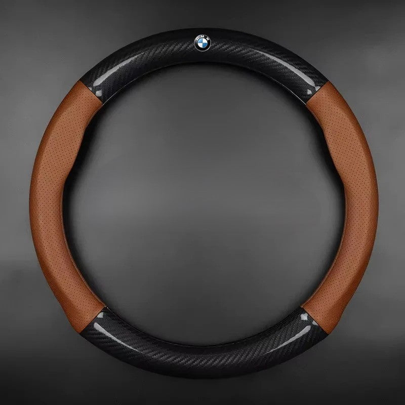 Carbon Fiber Leather Car Steering Wheel Cover - Universal Fit for Car Series