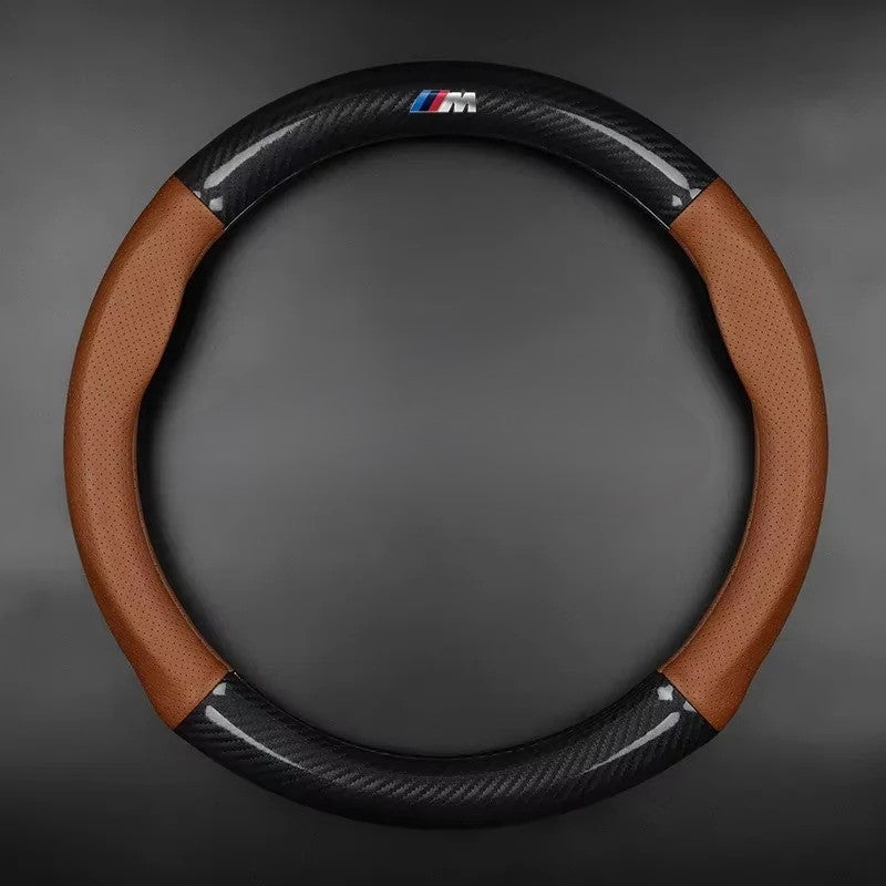Carbon Fiber Leather Car Steering Wheel Cover - Universal Fit for Car Series