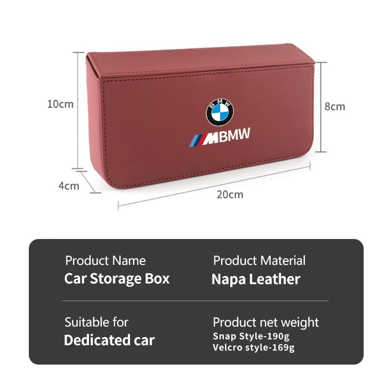 Square Leather Storage Box for Car - Premium Car Accessories