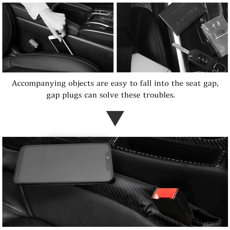 1/2pcs Car Seat Gap Filler Cushion for Car - Faux Leather & PP Cotton Universal Fit