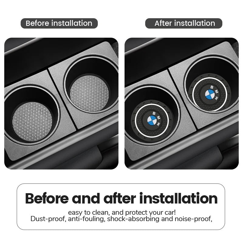 2Pcs Silicone Car Cup Coaster Pads - Anti-Slip and Noise-Proof Auto Accessories