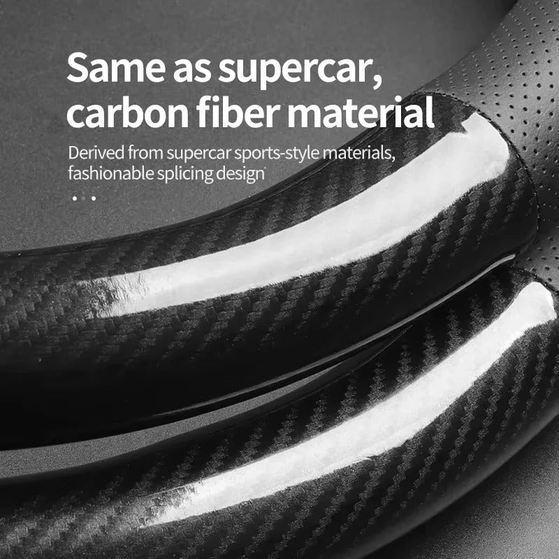 Carbon Fiber Leather Car Steering Wheel Cover - Universal Fit for Car Series
