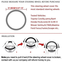 Thumbnail for Suede Car Steering Wheel Cover - Non-Slip, Breathable, Wear-Resistant, 38cm