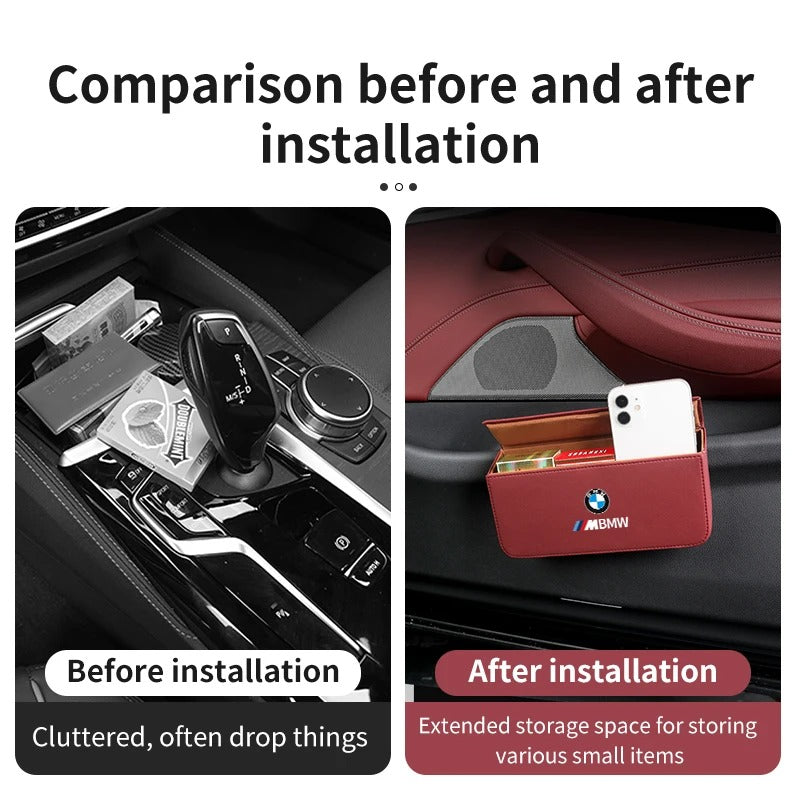 Square Leather Storage Box for Car - Premium Car Accessories