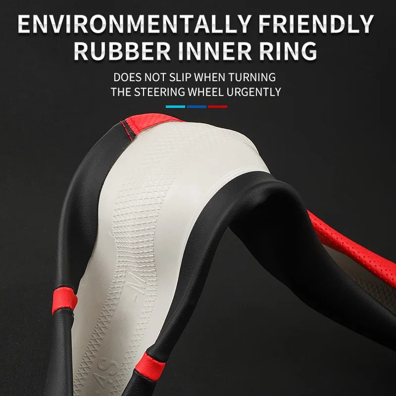38cm Carbon Fiber Style Car Steering Wheel Cover - Universal Fit for 37-38cm Wheels For Car