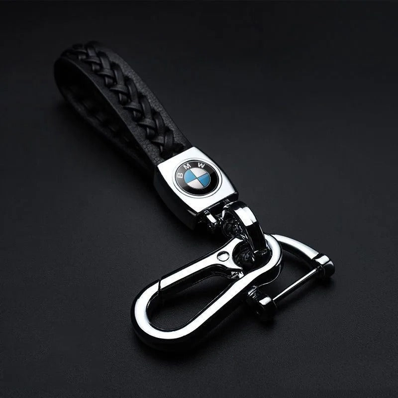 Car & Motorcycle Leather Woven Keychain - Stylish and Durable Key Accessory