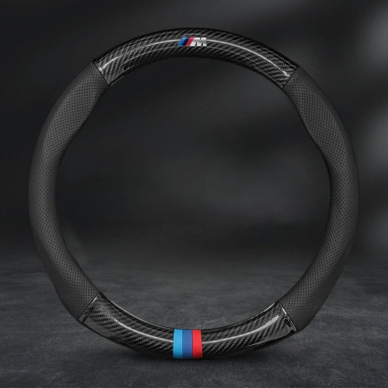 Carbon Fiber Leather Car Steering Wheel Cover - Universal Fit for Car Series