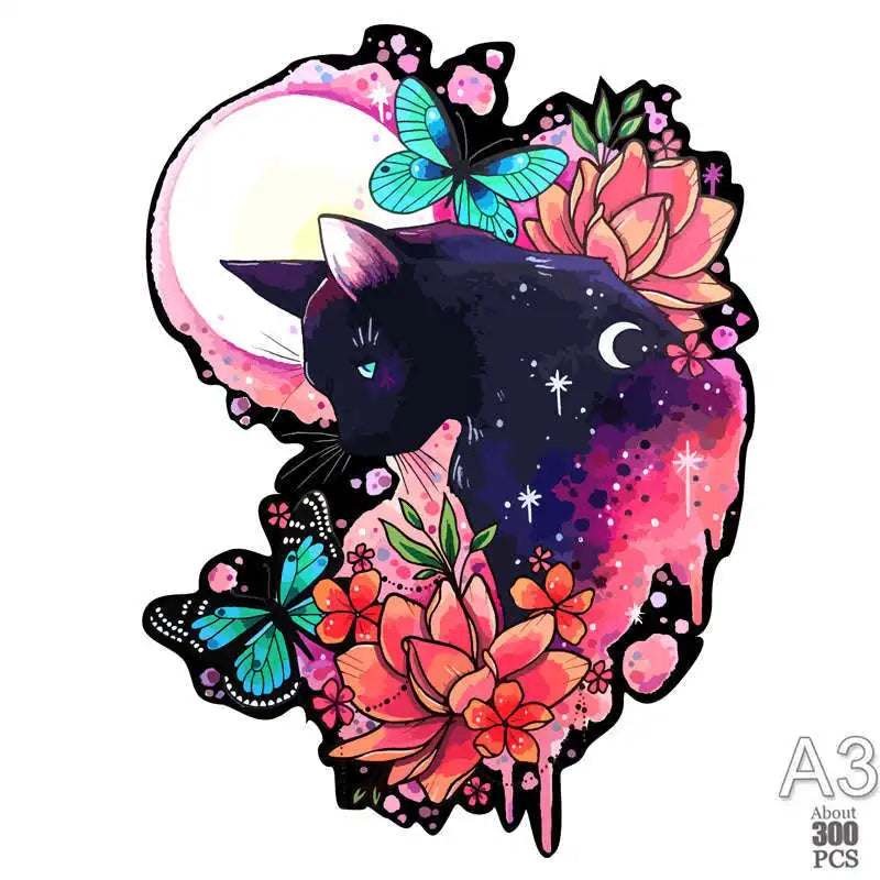 Set 2 Unique Wooden Animal Jigsaw Puzzle, Animal Shape, Wooden Jigsaw Puzzle, Mindfulness & Educational Animals Game for All Ages, Unique Sustainable, Wildlife Gift, Christmas gift Idea C179