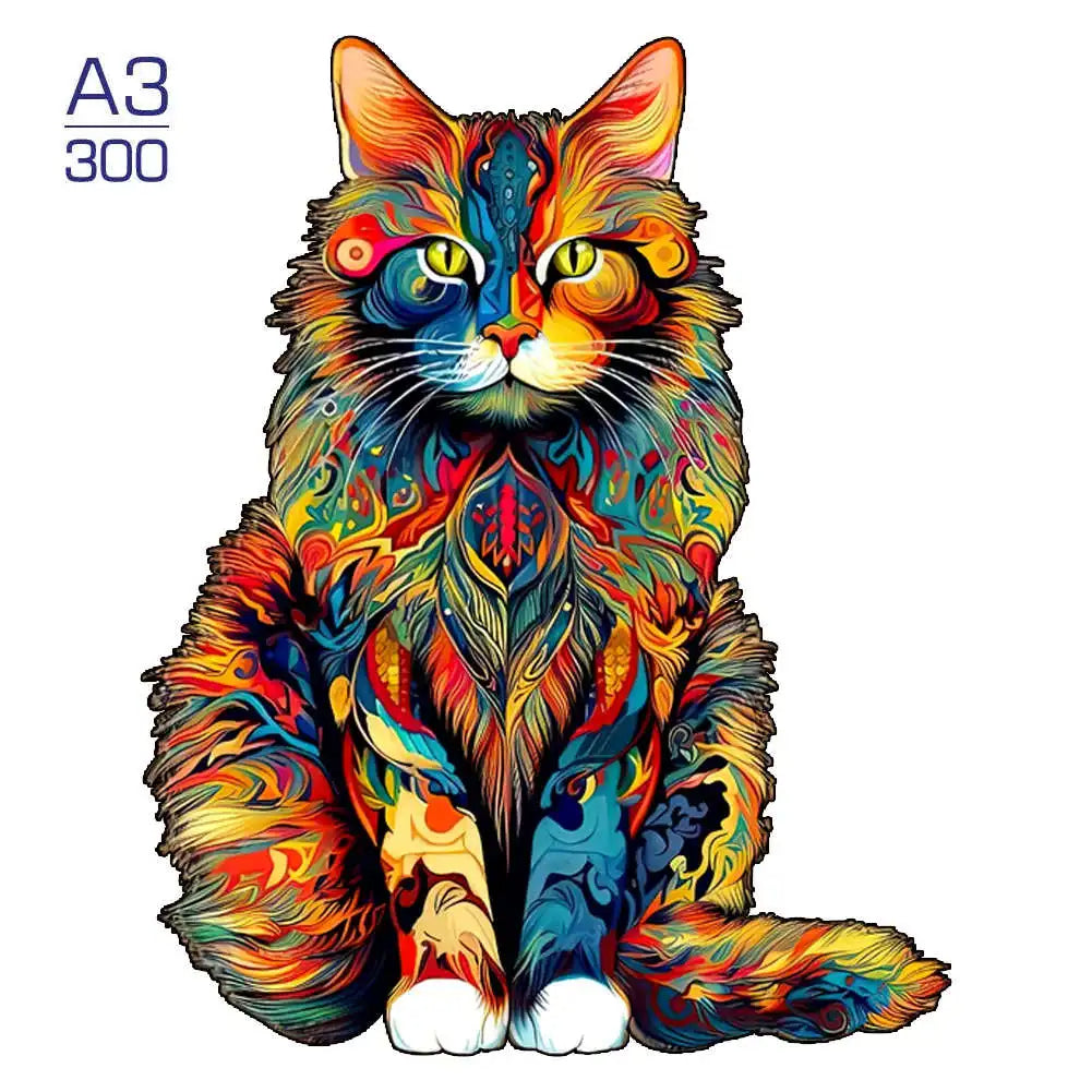 Set 2 Unique Wooden Animal Jigsaw Puzzle, Animal Shape, Wooden Jigsaw Puzzle, Mindfulness & Educational Animals Game for All Ages, Unique Sustainable, Wildlife Gift, Christmas gift Idea C179