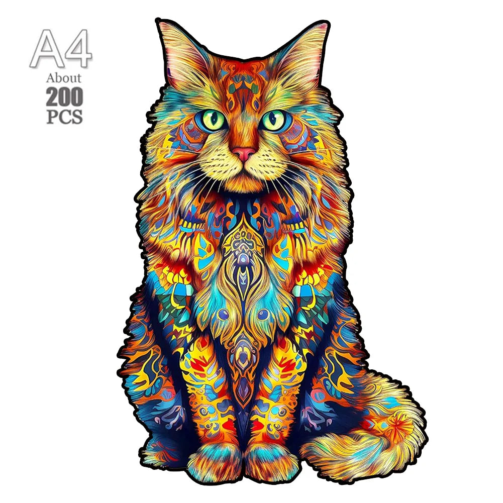 Set 2 Unique Wooden Animal Jigsaw Puzzle, Animal Shape, Wooden Jigsaw Puzzle, Mindfulness & Educational Animals Game for All Ages, Unique Sustainable, Wildlife Gift, Christmas gift Idea C179