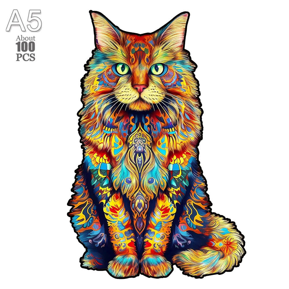 Set 2 Unique Wooden Animal Jigsaw Puzzle, Animal Shape, Wooden Jigsaw Puzzle, Mindfulness & Educational Animals Game for All Ages, Unique Sustainable, Wildlife Gift, Christmas gift Idea C179