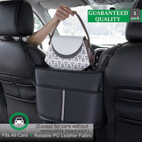 Thumbnail for Car Purse Holder for Car Handbag Holder Between Seats Premium PU Leather, Custom Fit For Car, Hanging Car Purse Storage Pocket Back Seat Pet Barrier WAMB223