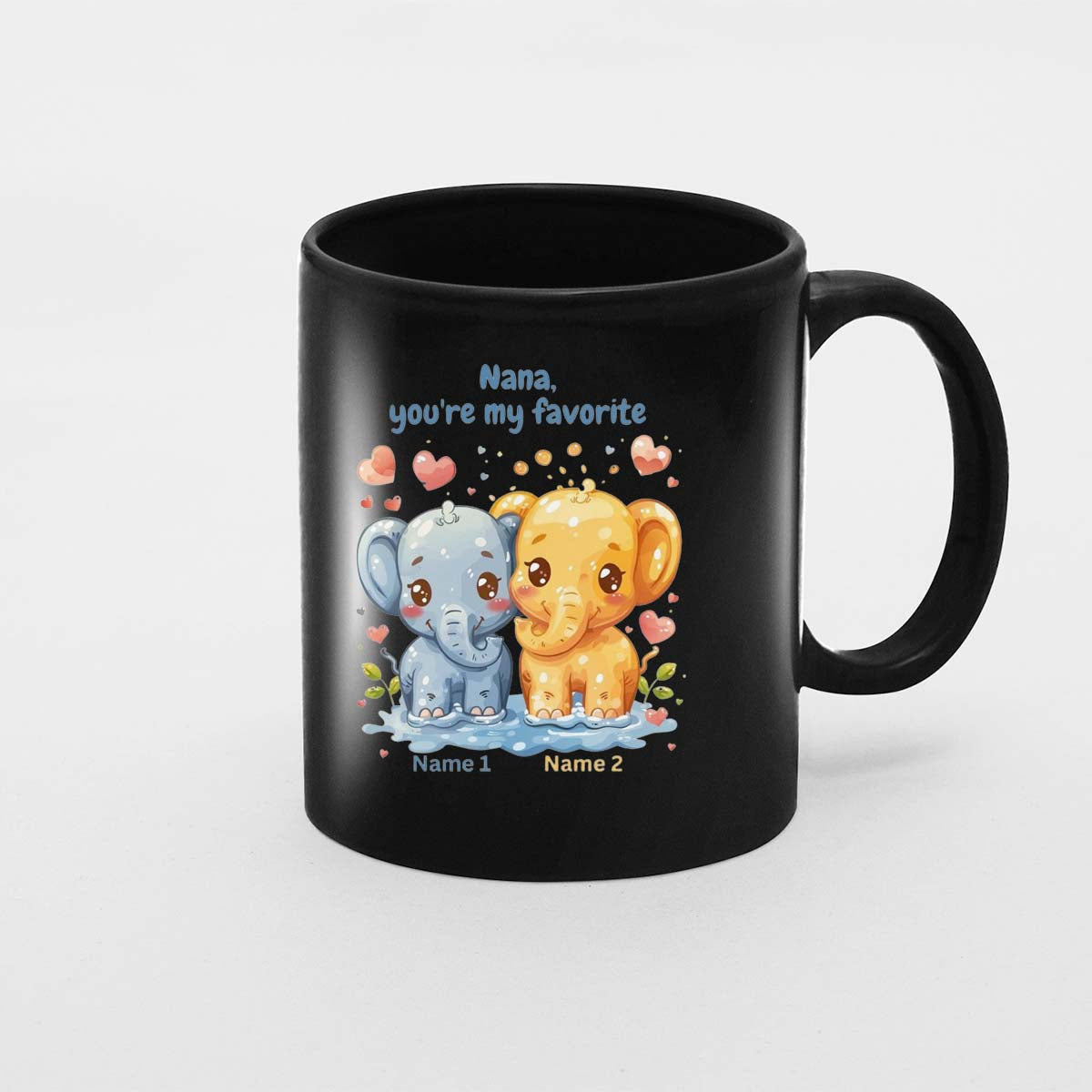 Grandma Mug, Grandma Gift For Grandma Birthday Gift Personalized Grandma Coffee Cup, Mothers Day Gift From Granddaughter Grandson, Elephant Nana