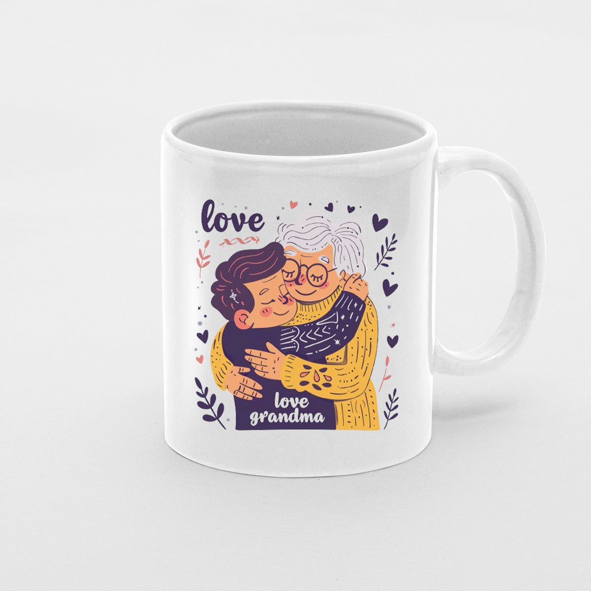 Grandma Mug, Grandma Gift For Grandma Birthday Gift Personalized Grandma Coffee Cup, Mothers Day Gift From Granddaughter Grandson, Cartoon Love Grandma