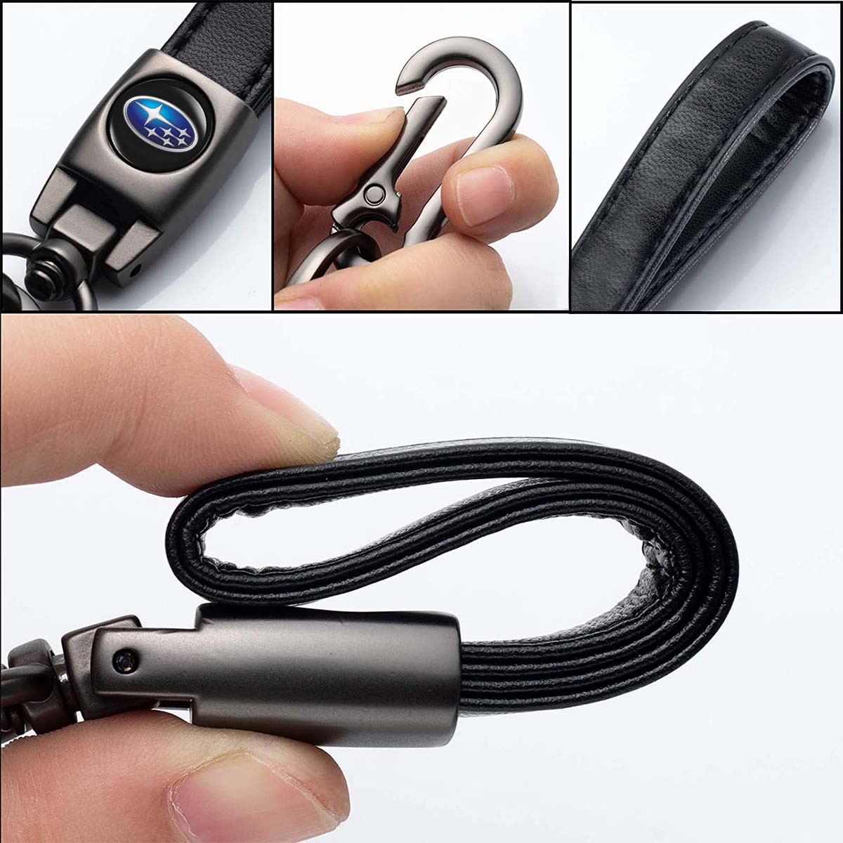 Leather Car Keychain, Custom Fit For Your Cars, Key Chain Keyring Family Present for Man and Woman, Car Accessories SU15986