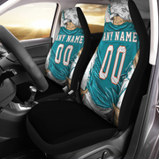 Custom Car Seat Covers Miami Jersey Personalized Football Premium Car Seat Covers for Boys Girls Men Women