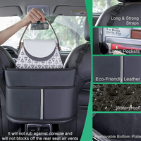 Thumbnail for Car Purse Holder for Car Handbag Holder Between Seats Premium PU Leather, Custom Fit For Car, Hanging Car Purse Storage Pocket Back Seat Pet Barrier WAMB223