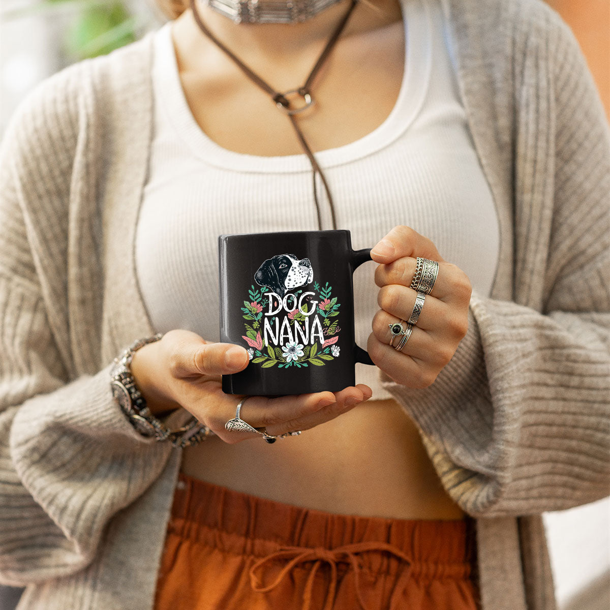 Grandma Mug, Grandma Gift For Grandma Birthday Gift Personalized Grandma Coffee Cup, Mothers Day Gift From Granddaughter Grandson, Dog Nana 2