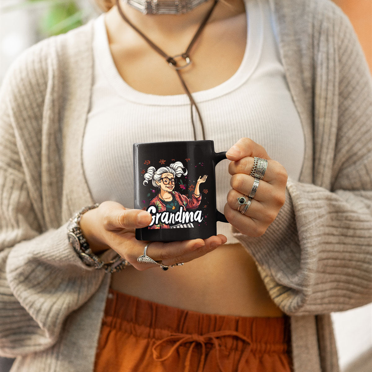 Grandma Mug, Grandma Gift For Grandma Birthday Gift Personalized Grandma Coffee Cup, Mothers Day Gift From Granddaughter Grandson, Grandma 4