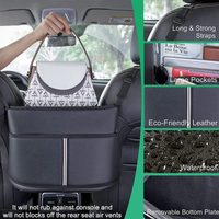 Thumbnail for Car Purse Holder for Car Handbag Holder Between Seats Premium PU Leather, Custom Fit For Car, Hanging Car Purse Storage Pocket Back Seat Pet Barrier WALI223