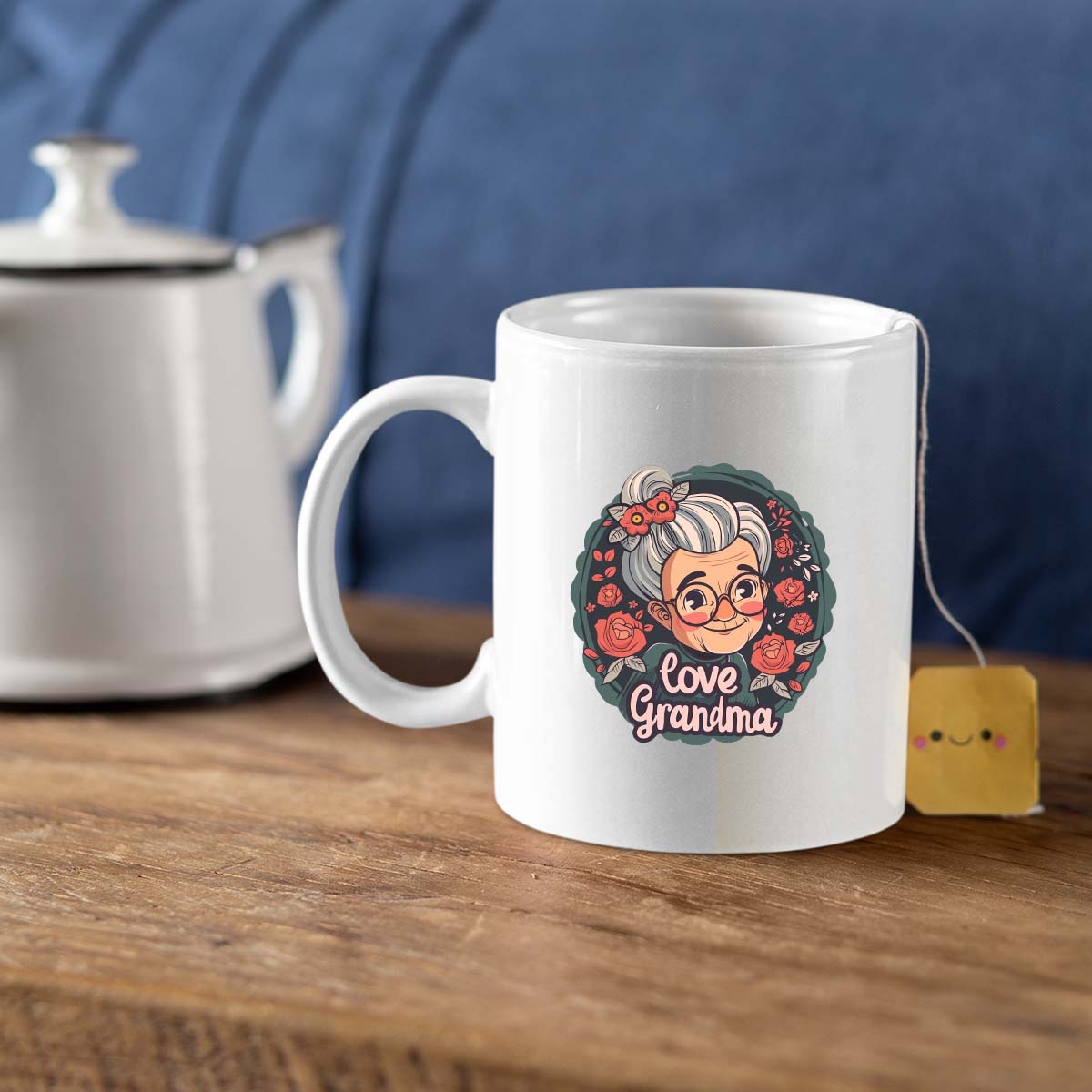 Grandma Mug, Grandma Gift For Grandma Birthday Gift Personalized Grandma Coffee Cup, Mothers Day Gift From Granddaughter Grandson, Love Grandma 1