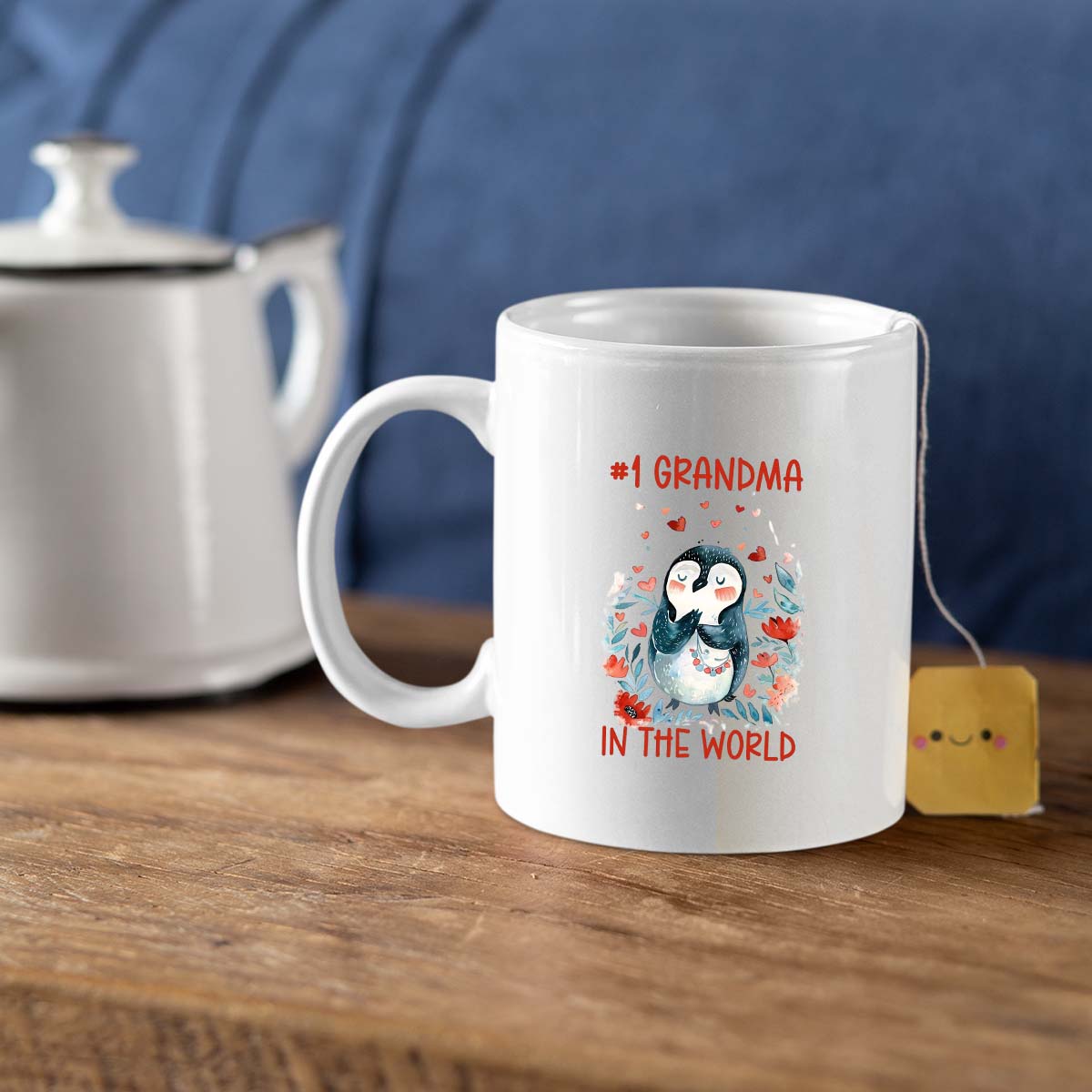 Grandma Mug, Grandma Gift For Grandma Birthday Gift Personalized Grandma Coffee Cup, Mothers Day Gift From Granddaughter Grandson, A Penguins Nana