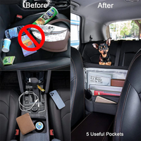 Thumbnail for Car Purse Holder for Car Handbag Holder Between Seats Premium PU Leather, Custom Fit For Car, Hanging Car Purse Storage Pocket Back Seat Pet Barrier WADE223