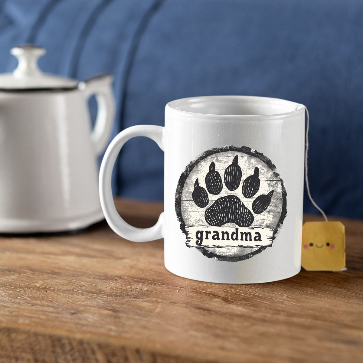 Grandma Mug, Grandma Gift For Grandma Birthday Gift Personalized Grandma Coffee Cup, Mothers Day Gift From Granddaughter Grandson, Dog Grandma Paw