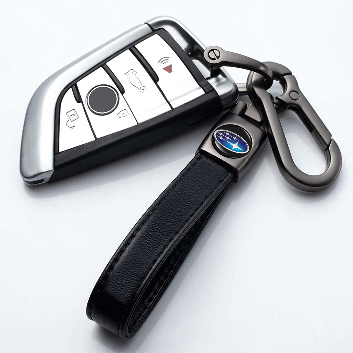 Leather Car Keychain, Custom Fit For Your Cars, Key Chain Keyring Family Present for Man and Woman, Car Accessories SU15986