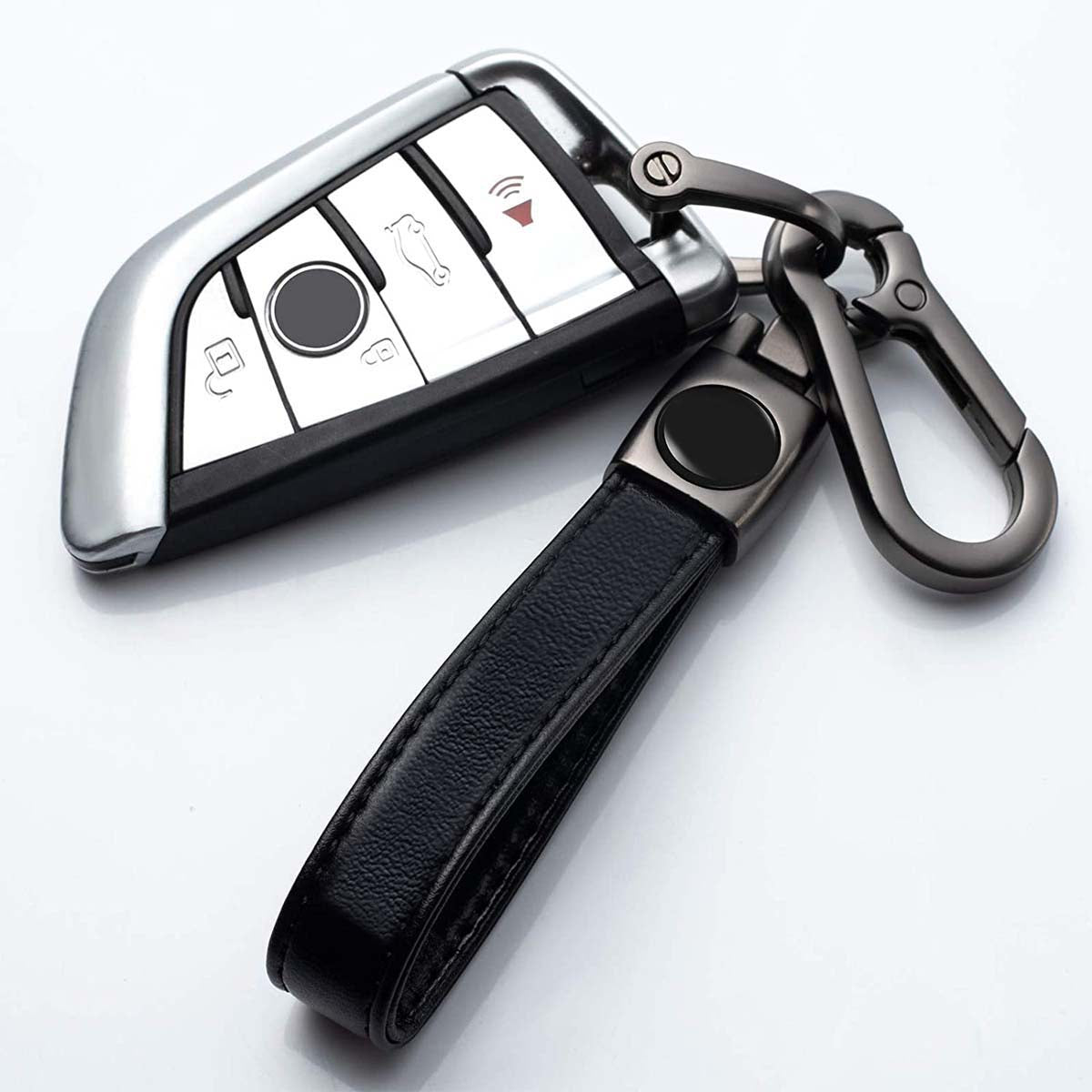 Leather Car Keychain, Custom Fit For Your Cars, Key Chain Keyring Family Present for Man and Woman, Car Accessories FD15986