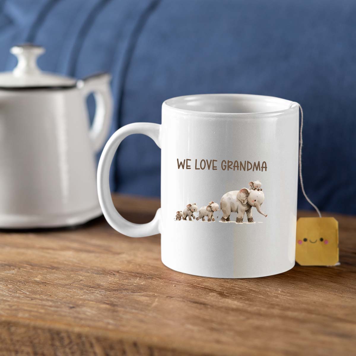 Grandma Mug, Grandma Gift For Grandma Birthday Gift Personalized Grandma Coffee Cup, Mothers Day Gift From Granddaughter Grandson, Mom Elephant