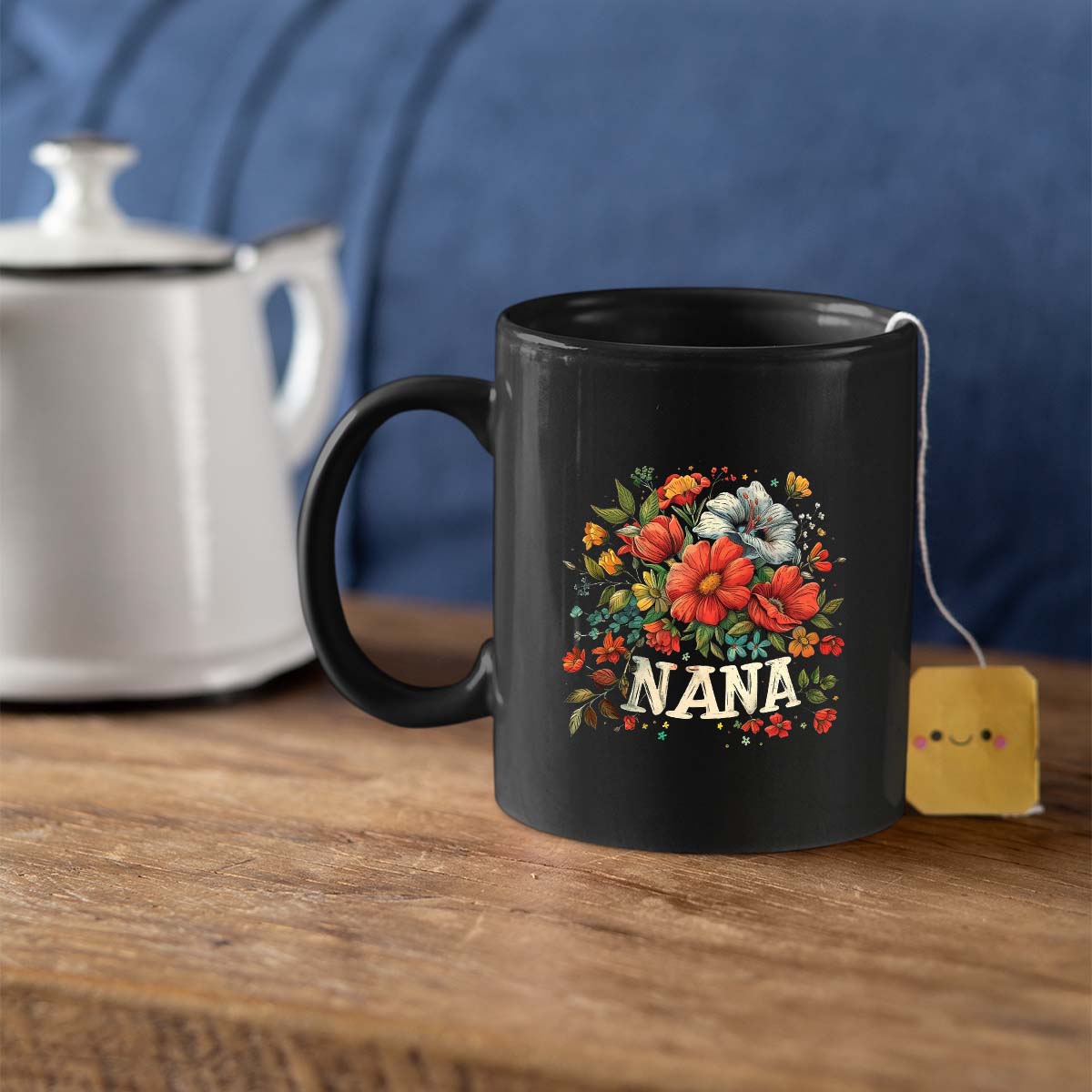 Grandma Mug, Grandma Gift For Grandma Birthday Gift Personalized Grandma Coffee Cup, Mothers Day Gift From Granddaughter Grandson, Nana And Flower