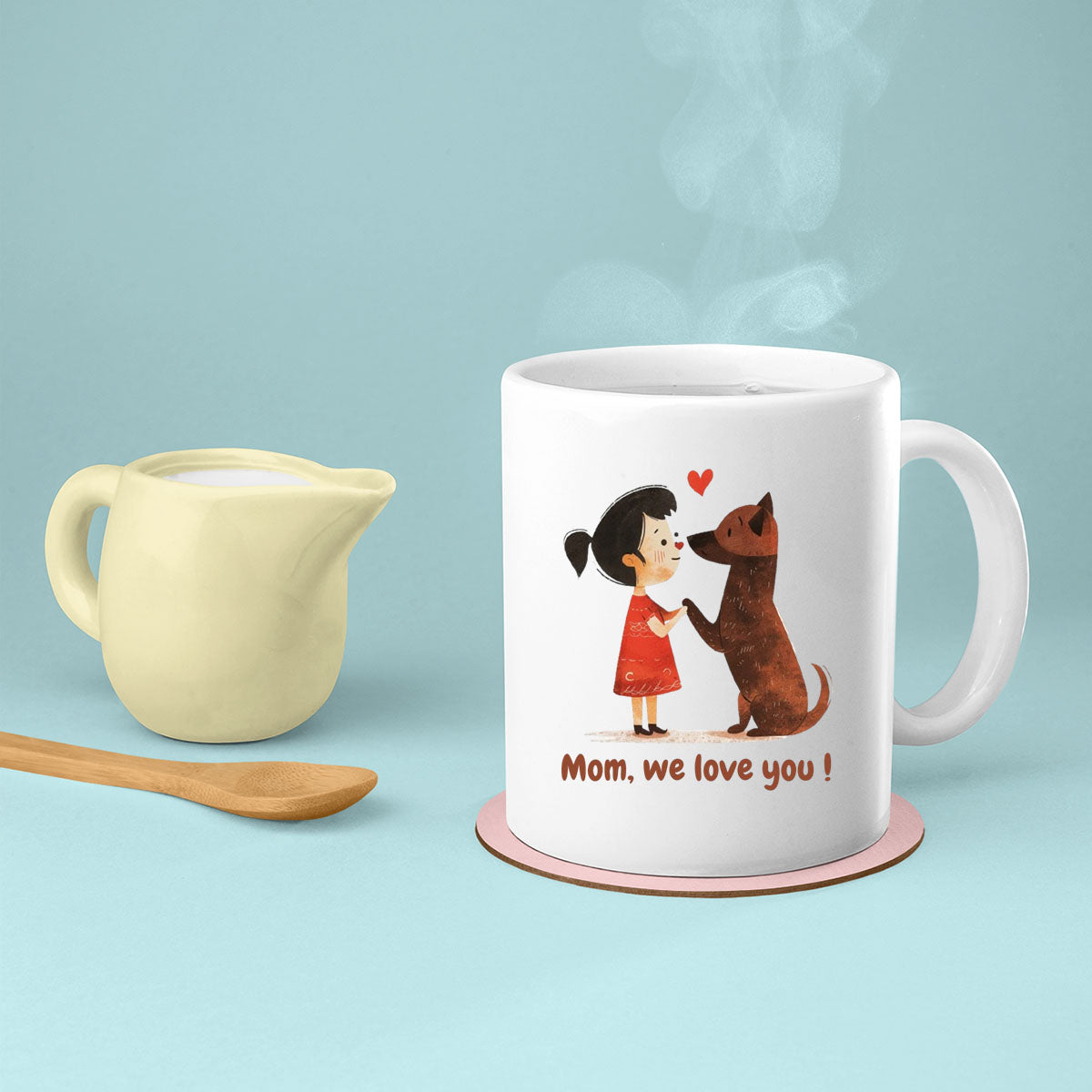 Dog Mom We Love You, Mom Birthday Gift For Mom Gift, Mothers Day Gift From Daughter Son Kids, Mom Mug, Mom Coffee Mug, Mommy Funny Christmas Stick Personalized