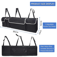 Thumbnail for Car Trunk Hanging Organizer, Custom Logo For Your Car Thick Backseat Trunk Storage Bag with 4 Pockets and 3 Adjustable Shoulder Straps, Foldable Car Trunk Interior Accessories Releases Your Trunk Space