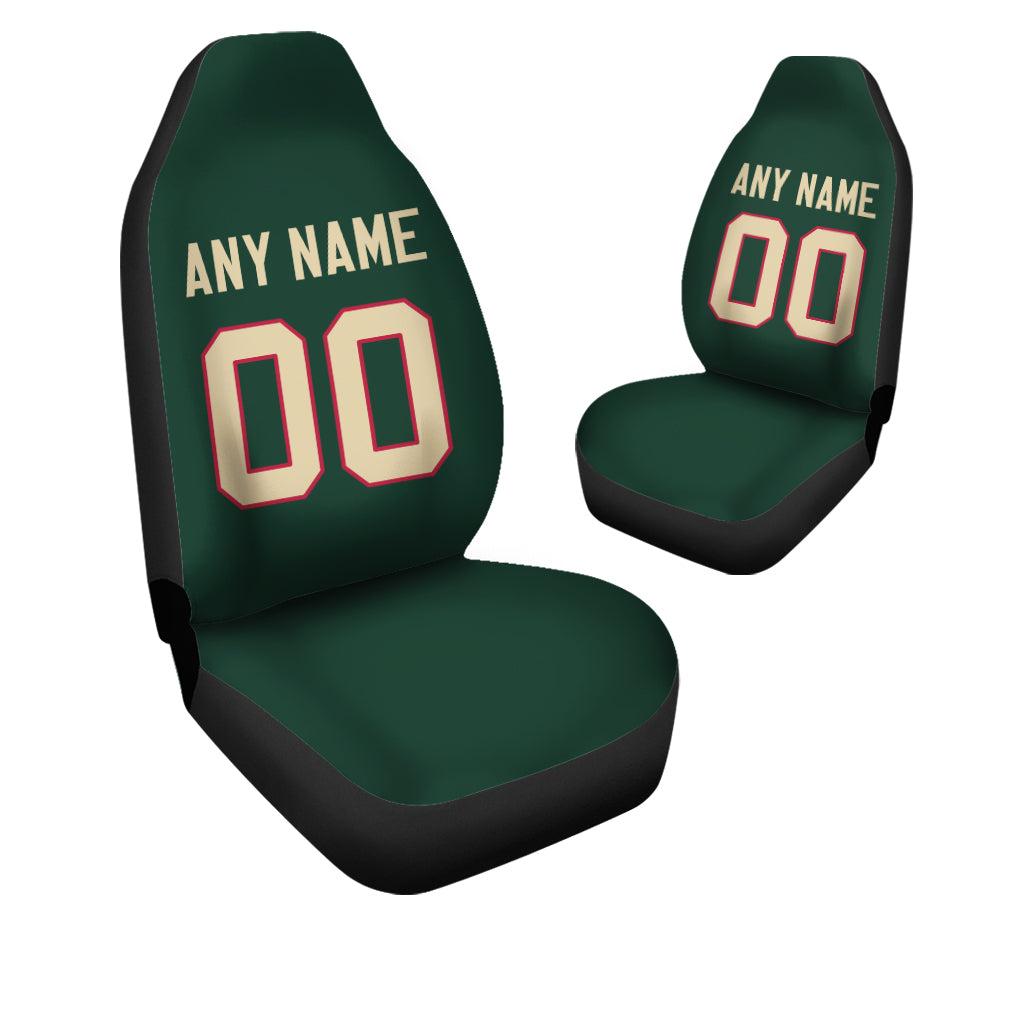 Custom Car Seat Covers Minnesota Jersey Personalized Ice hockey Car Seat Covers for Men Women