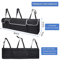 Thumbnail for Car Trunk Hanging Organizer, Custom Logo For Your Car, Thick Backseat Trunk Storage Bag with 4 Pockets and 3 Adjustable Shoulder Straps, Foldable Car Trunk Interior Accessories Releases Your Trunk Space