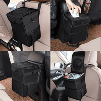 Thumbnail for Custom Text and Logo Waterproof Car Trash Can with Lid and Storage Pockets, Fit with all car, 100% Leak-Proof Car Organizer, Waterproof Car Garbage Can, Multipurpose Trash Bin for Car - Delicate Leather