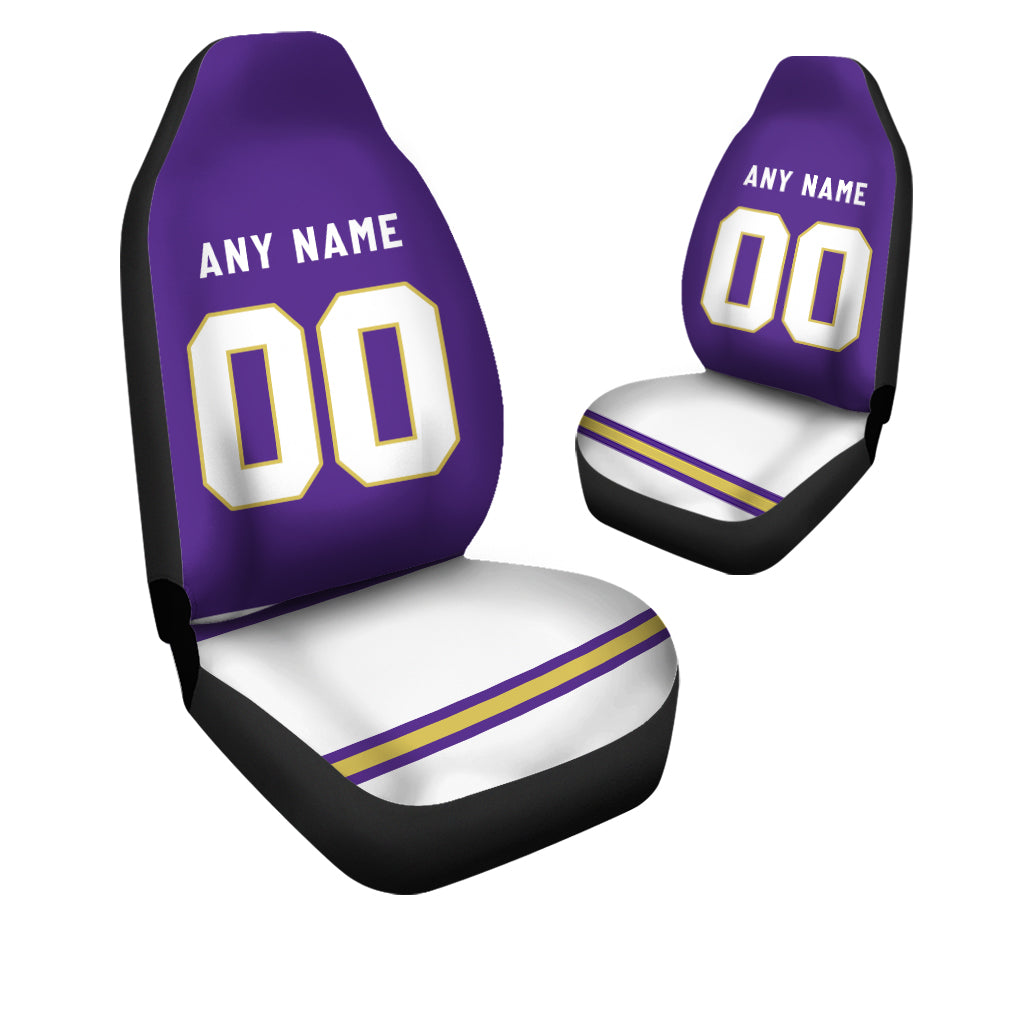 Custom Car Seat Covers Minnesota Jersey Personalized Football Car Seat Covers for Men Women