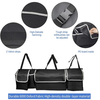 Thumbnail for Car Trunk Hanging Organizer Fit Your Car, Thick Backseat Trunk Storage Bag with 4 Pockets and 3 Adjustable Shoulder Straps, Foldable Car Trunk Interior Accessories Releases Your Trunk Space